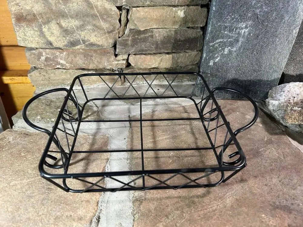Vintage black brownie pan wire holder basket fits most 8x8 pans